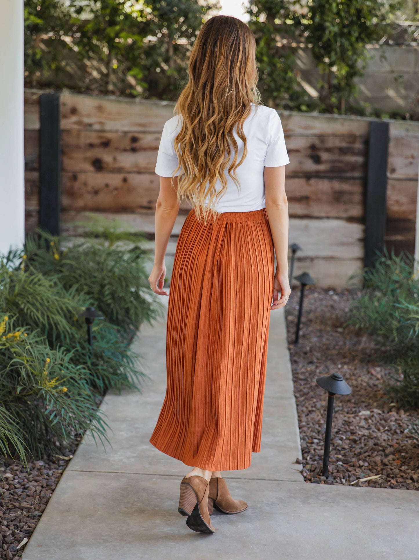 The Reed Pleated Midi Skirt: Olive Green / Medium