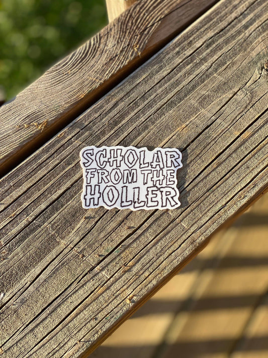 Scholar from the Holler Sticker-Hillbilly design, mounta