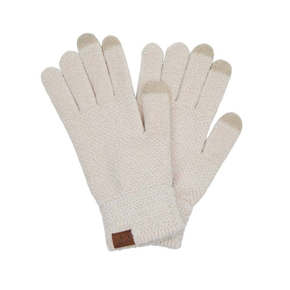 C.C Eco Friendly Chenille Gloves: Beige