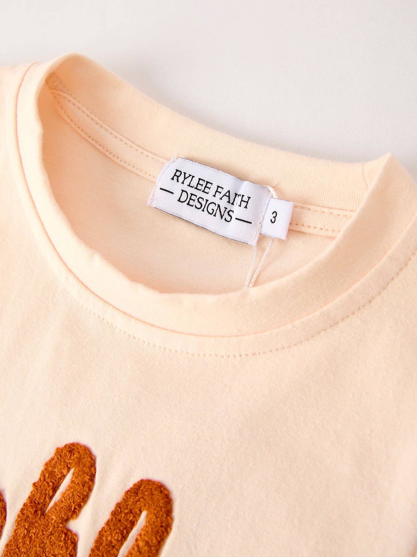 Fall Thanksgiving "thanksful" Chenille Patches Stripe Girls Long Sleeve Set: 3