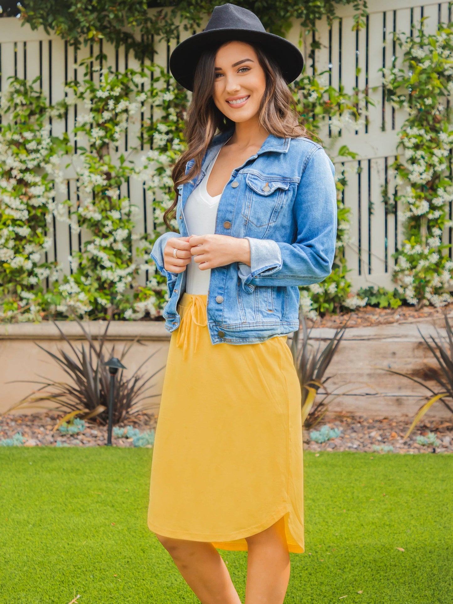 Spring Solid Weekend Skirt | S-3X: Mocha Brown / X-Large