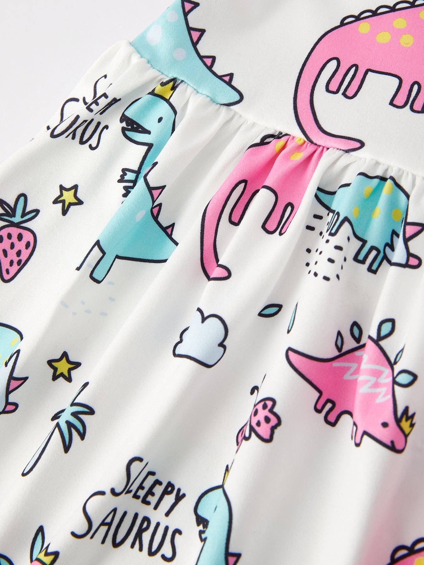 Dinosaur Short Sleeve Girls Dress: 7