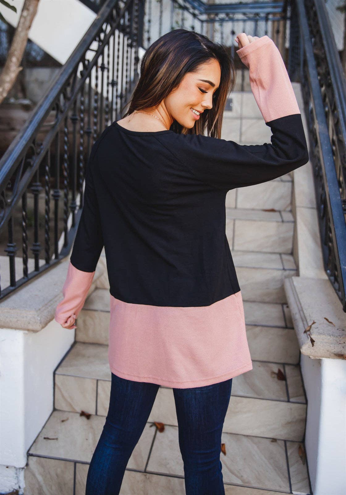 Two-Tone Colorblock Jett Tunic: Mauve / Medium
