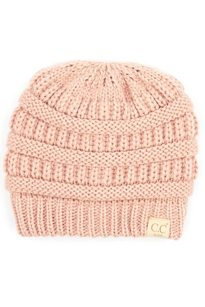 C.C Kids Knit Beanie with Fuzzy Lining Inside: Indi Pink
