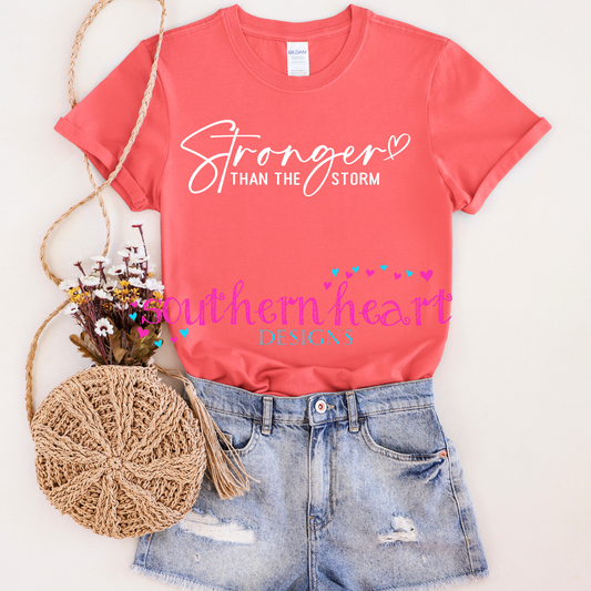 Stronger Than the Storm T Shirt: Bella Canvas / Small