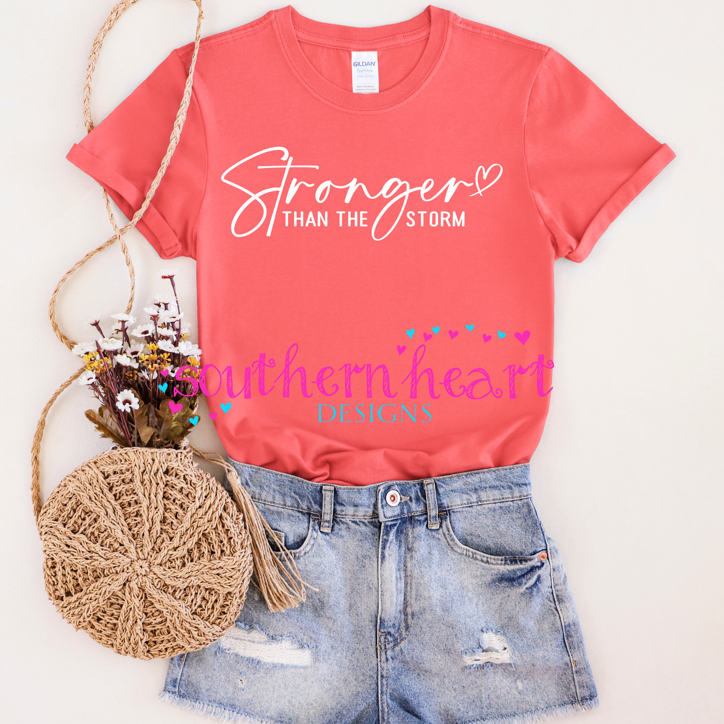 Stronger Than the Storm T Shirt: Bella Canvas / Large