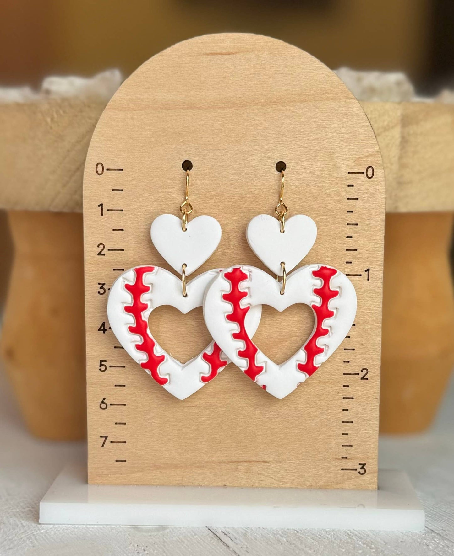 Baseball Earrings: Baseball Hoops