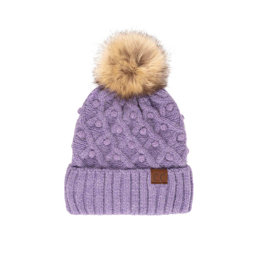 C.C Bobble Beanie Hat: Citygray