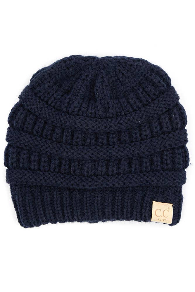 C.C Kids Knit Beanie with Fuzzy Lining Inside: Indi Pink