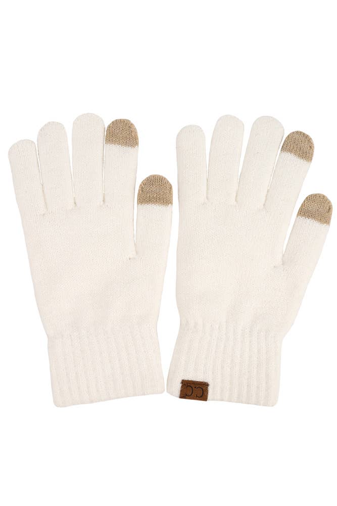 C.C Heather Knit Plain Gloves: Charcoal