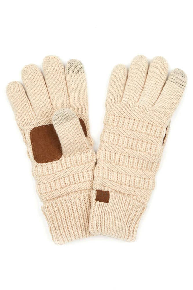 C.C Knitted Glove with Fleece Lining: Violet