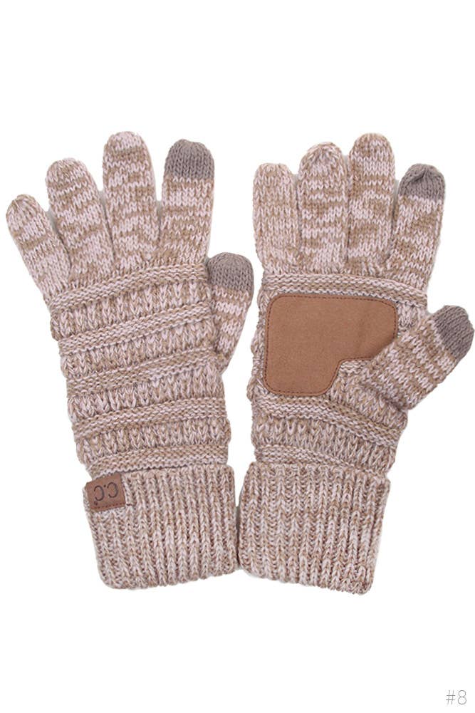 C.C Two Tone Touch Screen Compatible Gloves: 018