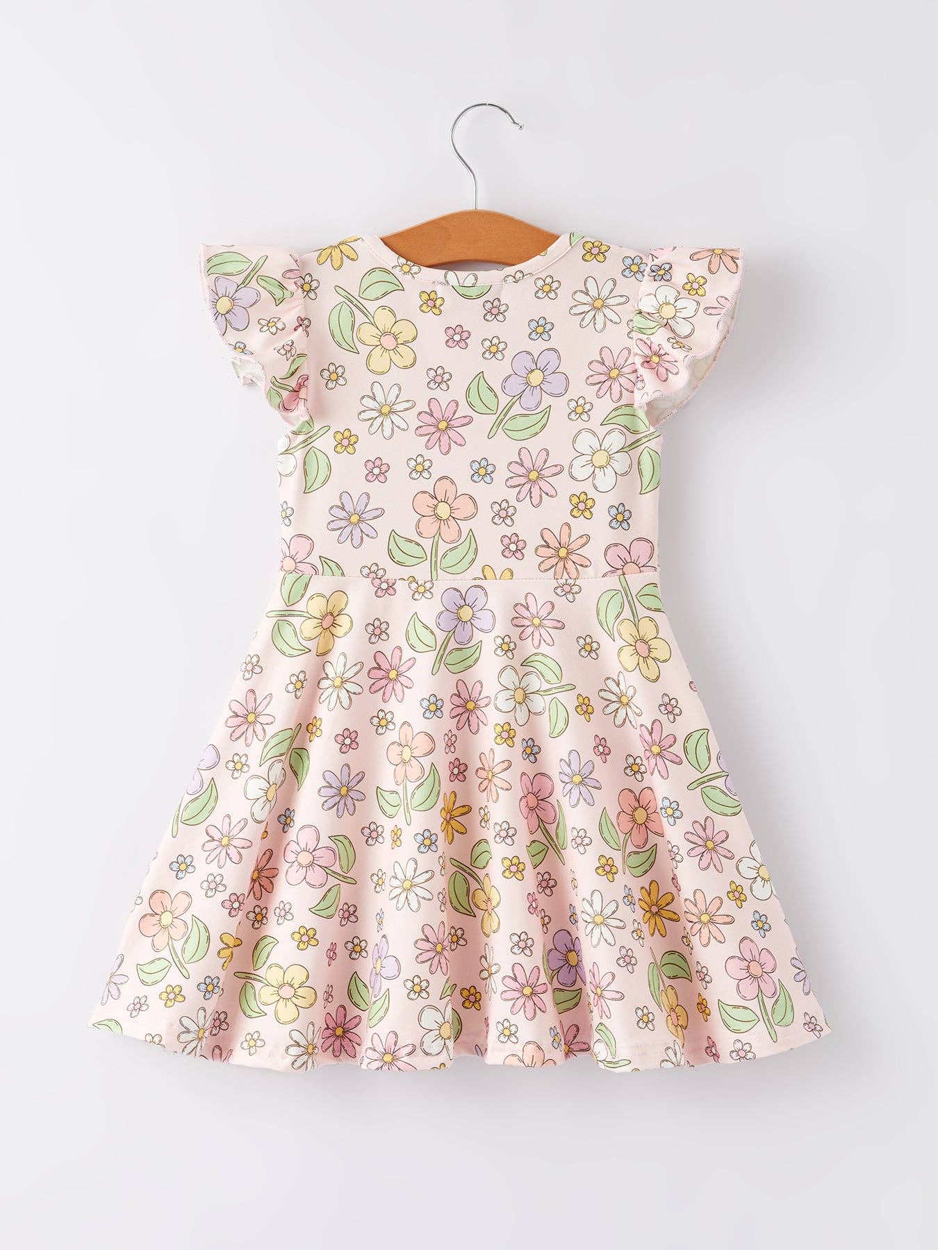 Daisy Milk Silk Fly Sleeve Girls Dress: 6