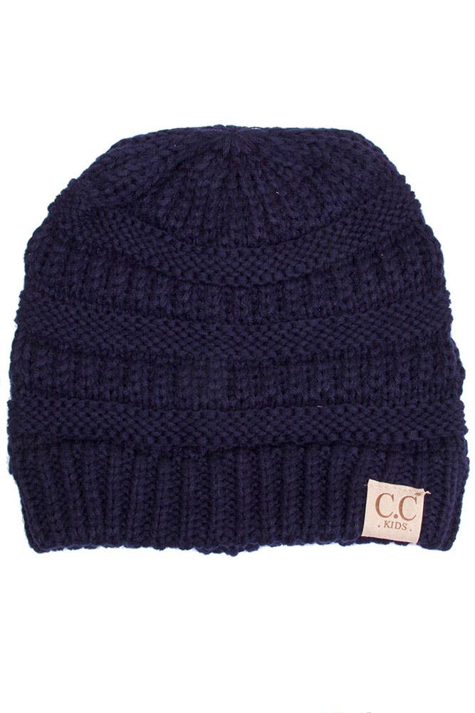C.C Kids Solid Classic Knit Beanie: Coral