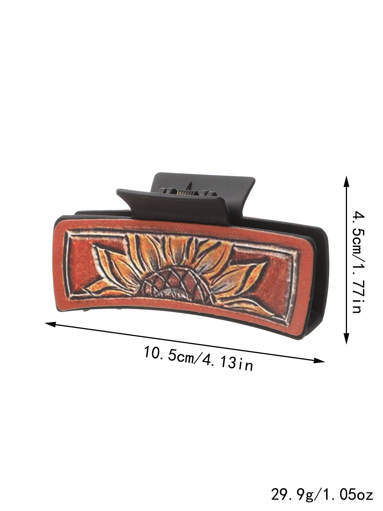 Sunflower PU Leather Hair Claw, Western Style_CWASC1618: TYPE6 / (OS) 1