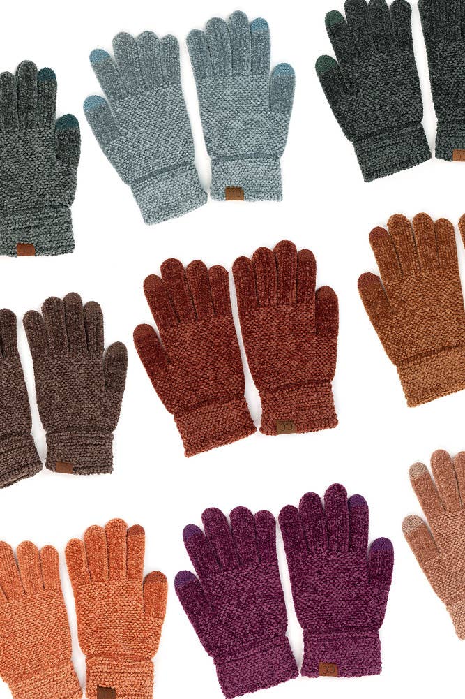 C.C Eco Friendly Chenille Gloves: Black