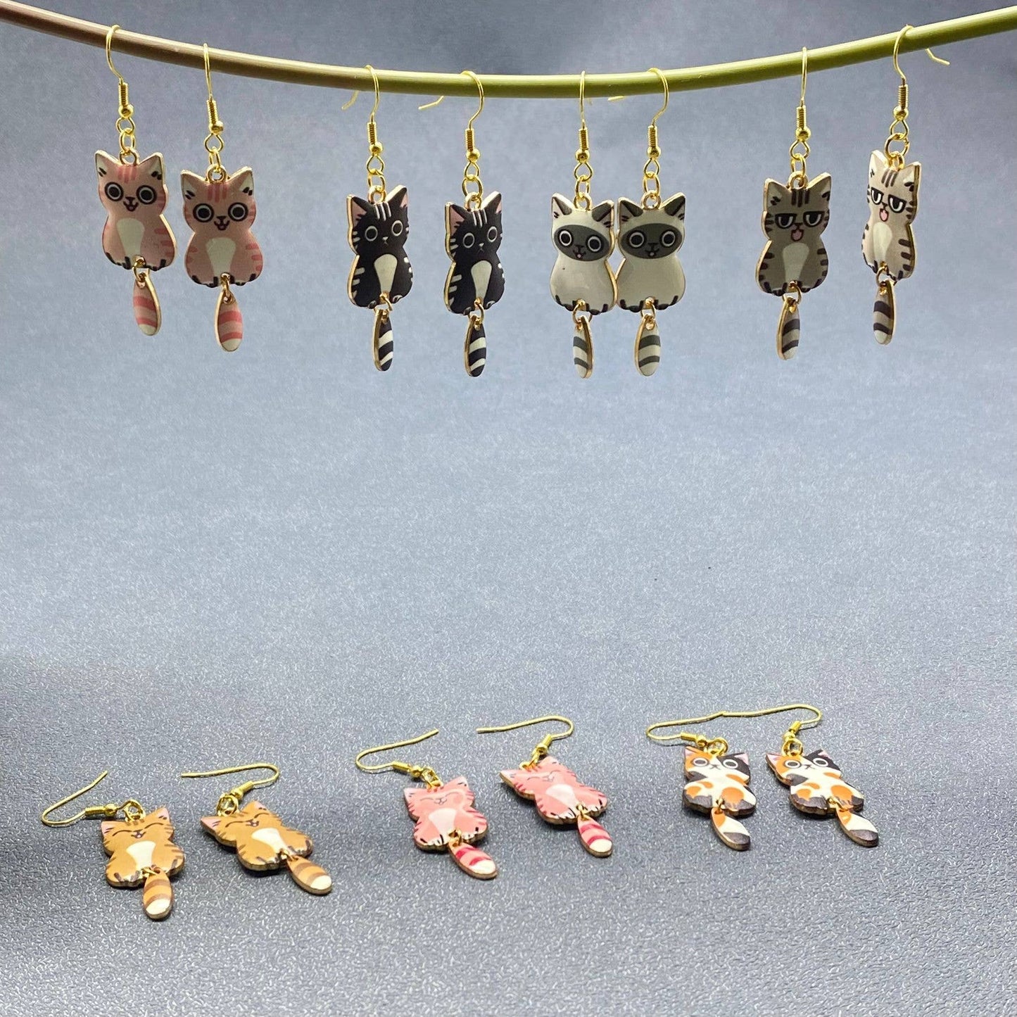 Multi-style Cat Dangle Earrings - YK : A