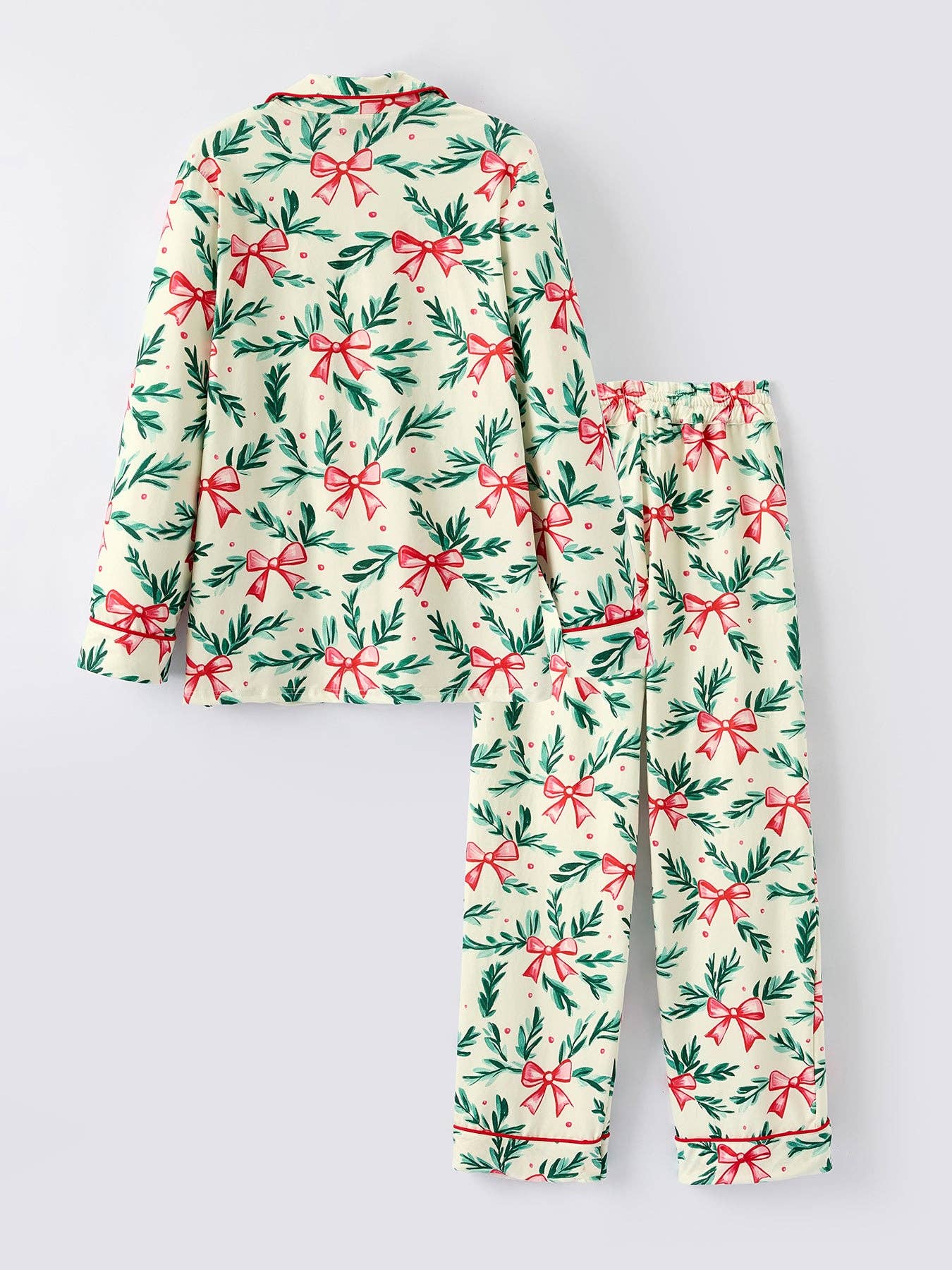 Mommy & Me Christmas Bow and Holly Print Pajama Set: 5 / KIDS