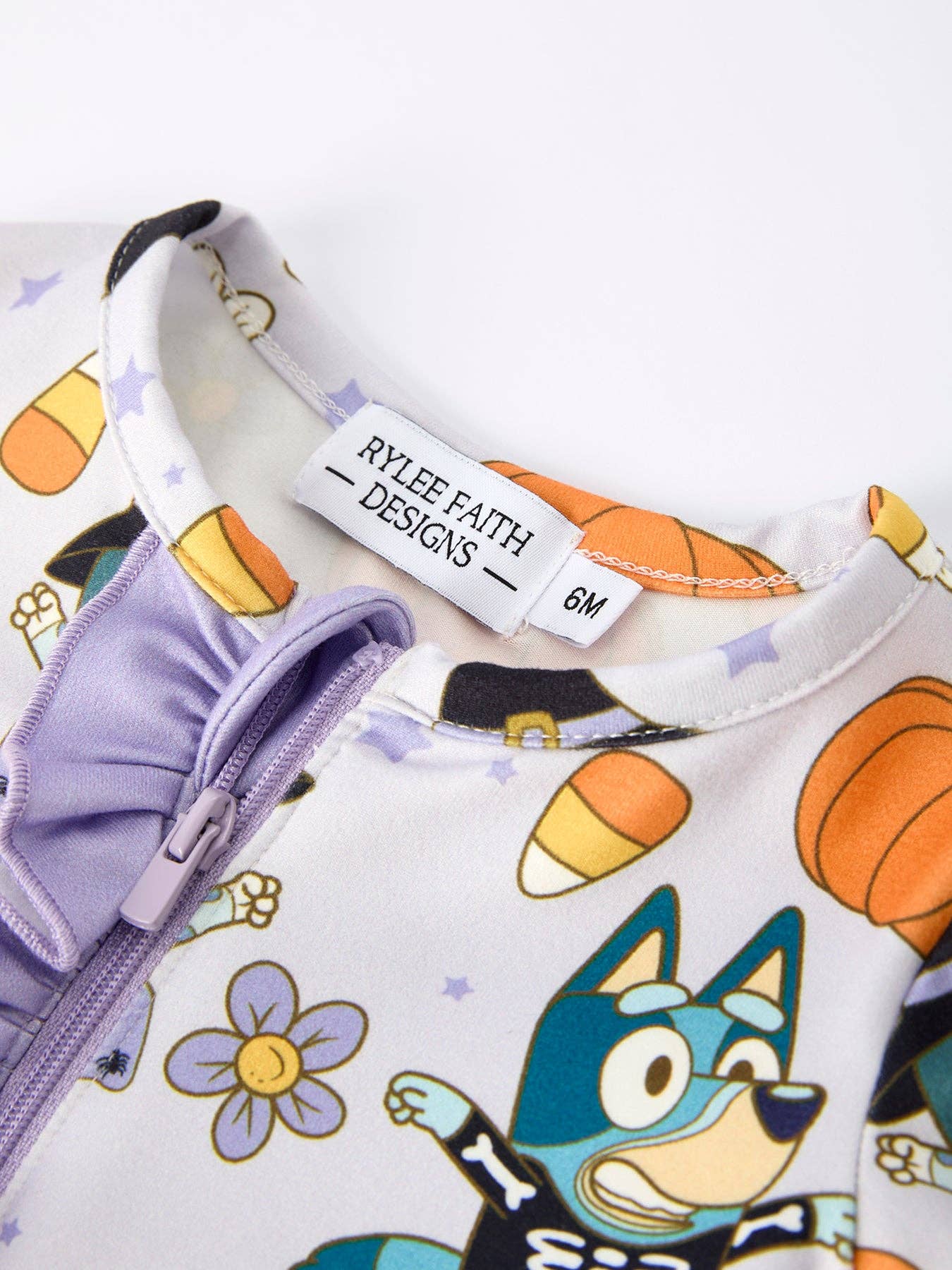 Halloween Pumpkin Character Print Girls' Romper: 3M