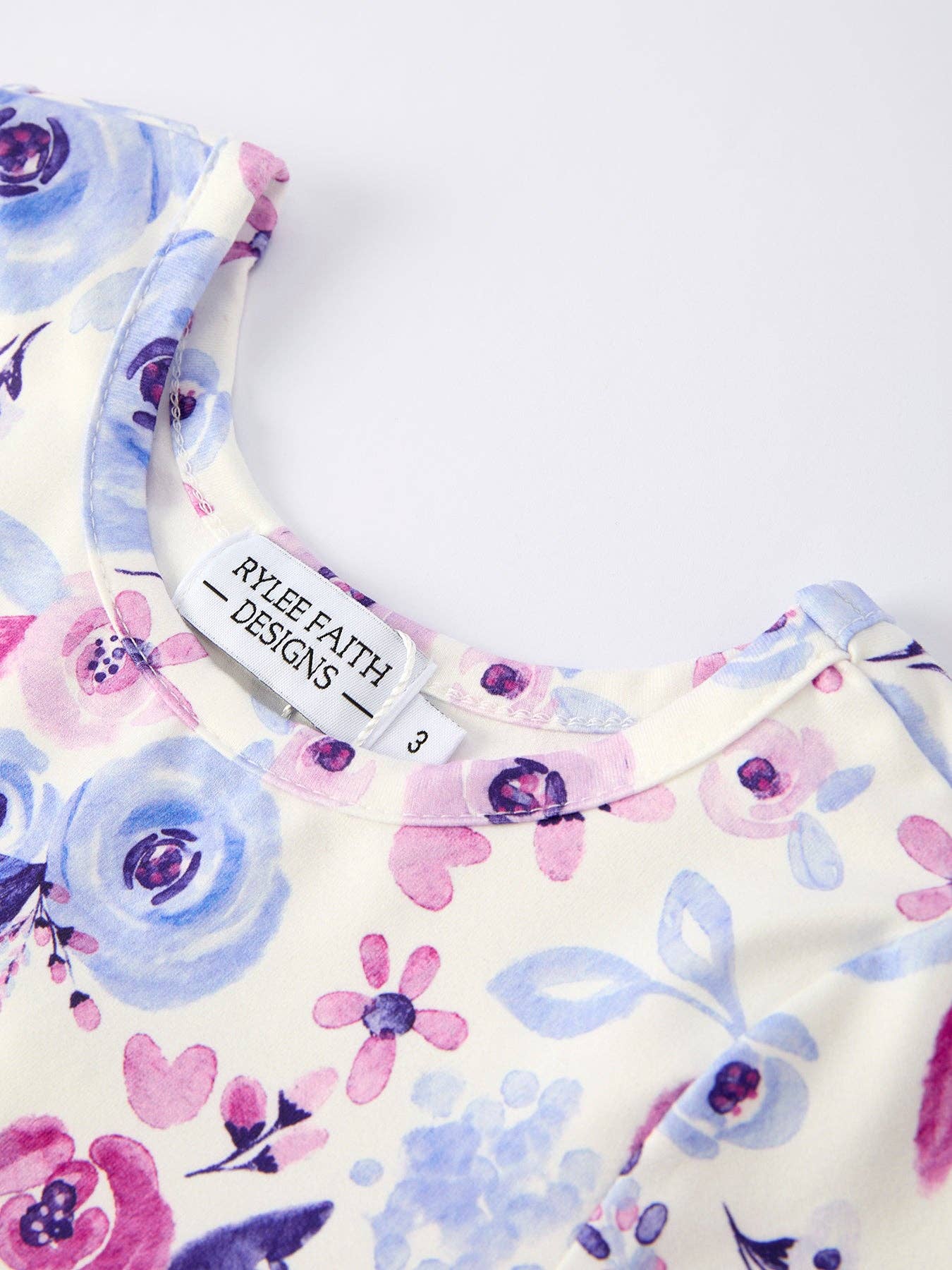 Spring and Autumn Purple Floral Baby Girl Dress with Long Sleeves: 7