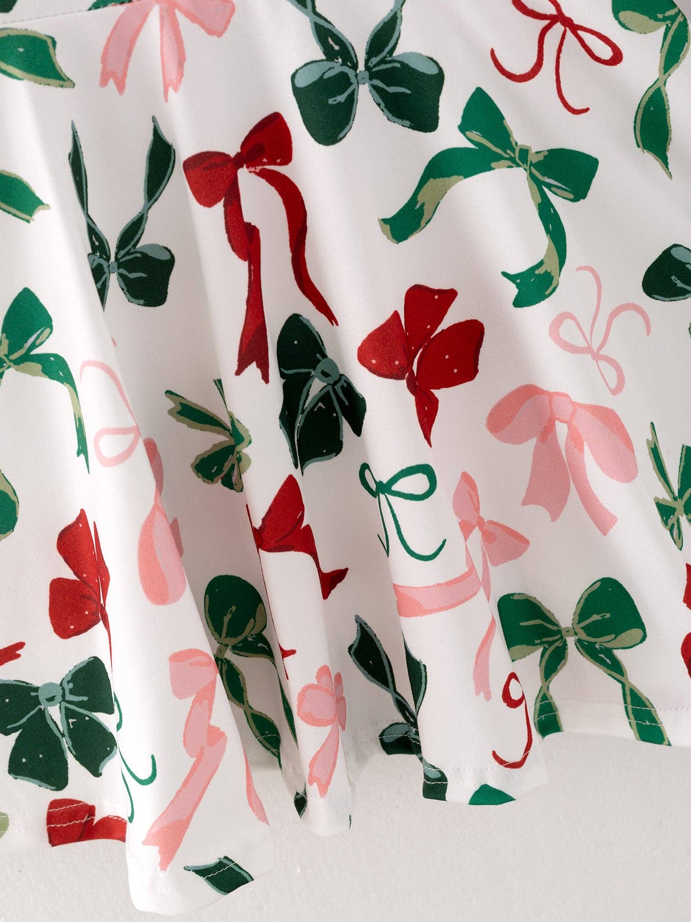 Girls Christmas Bow Print Dress: 2