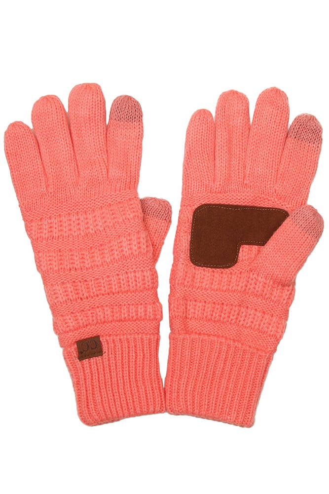 C.C Knitted Glove with Fleece Lining: Violet