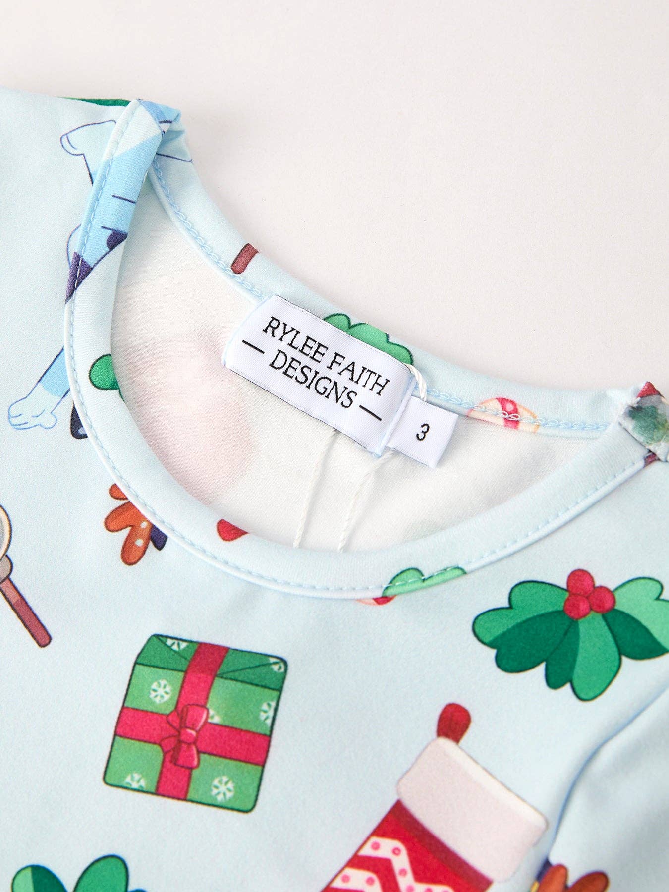 Christmas Characters and Gift Print Girls Dress: 4