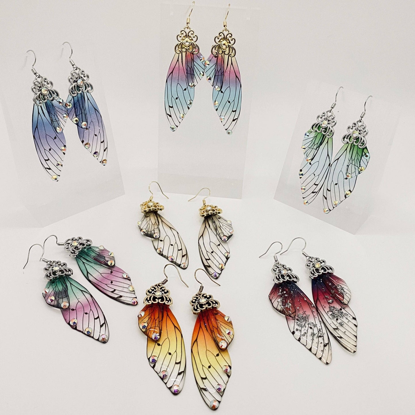 Handmade Fairy Wings Earrings Insect Butterfly Wing: F