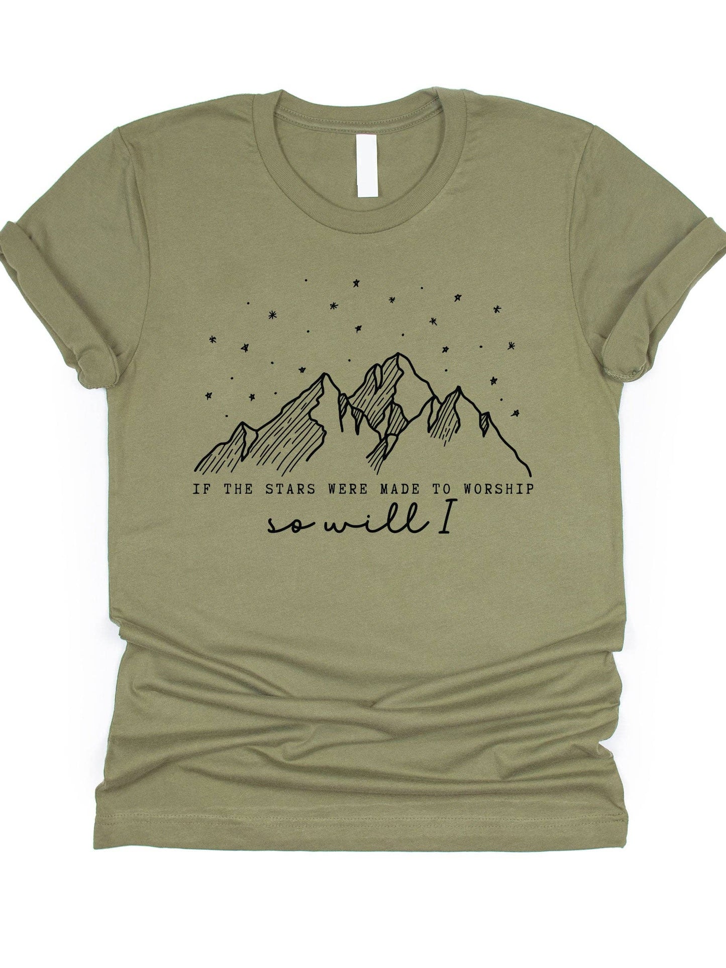 Stars were made to worship so will I Graphic Tee: Slate / Small