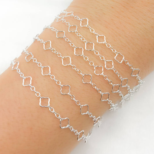 V251SS. Sterling Silver Clover Link Chain