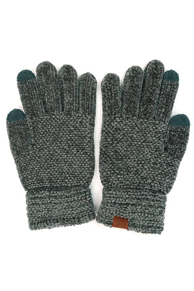 C.C Eco Friendly Chenille Gloves: Burgundy