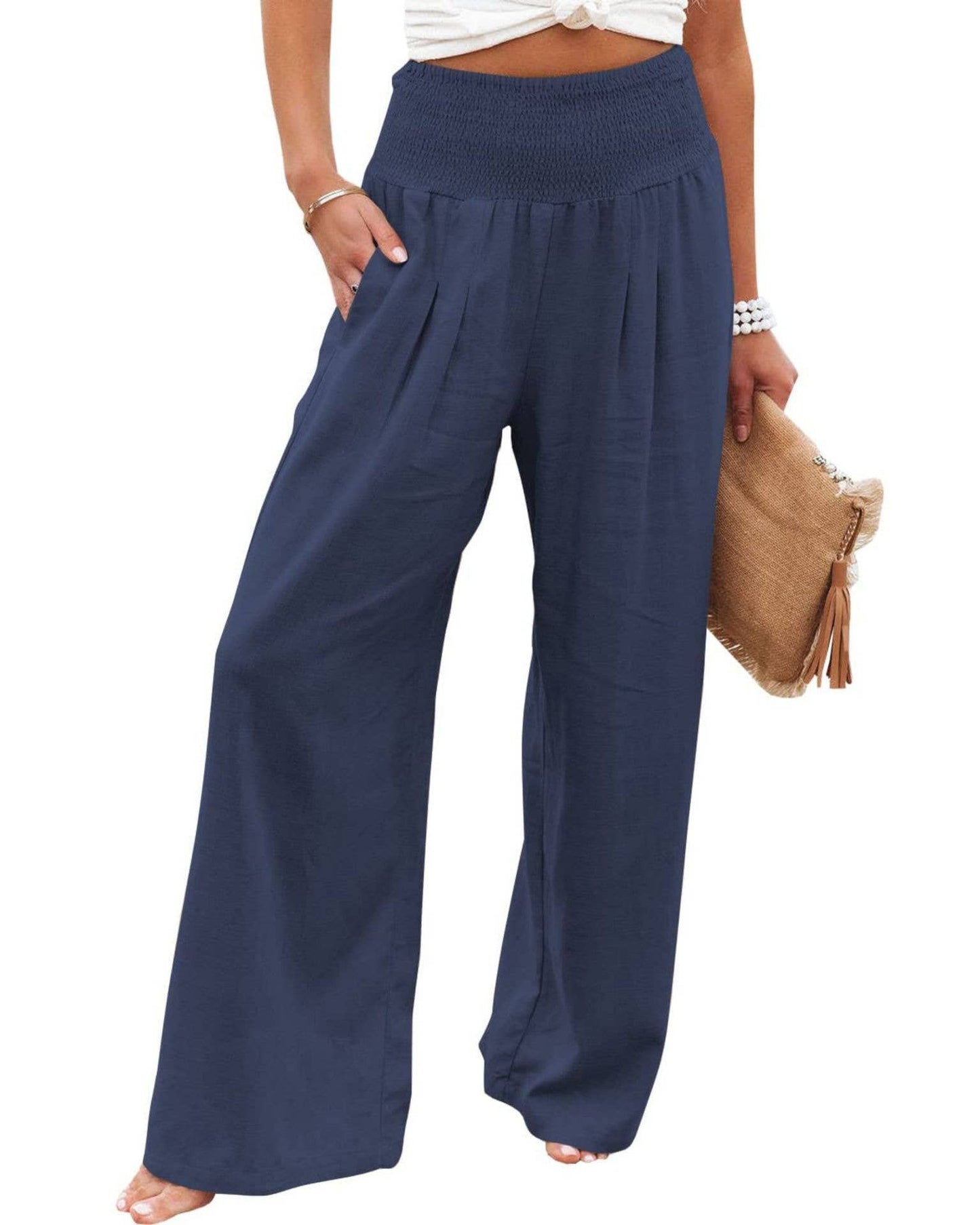 STYLE COTTON SLACKS MADE OF OLD MID-RISE SLACKS: BEIGE / (XL) 1