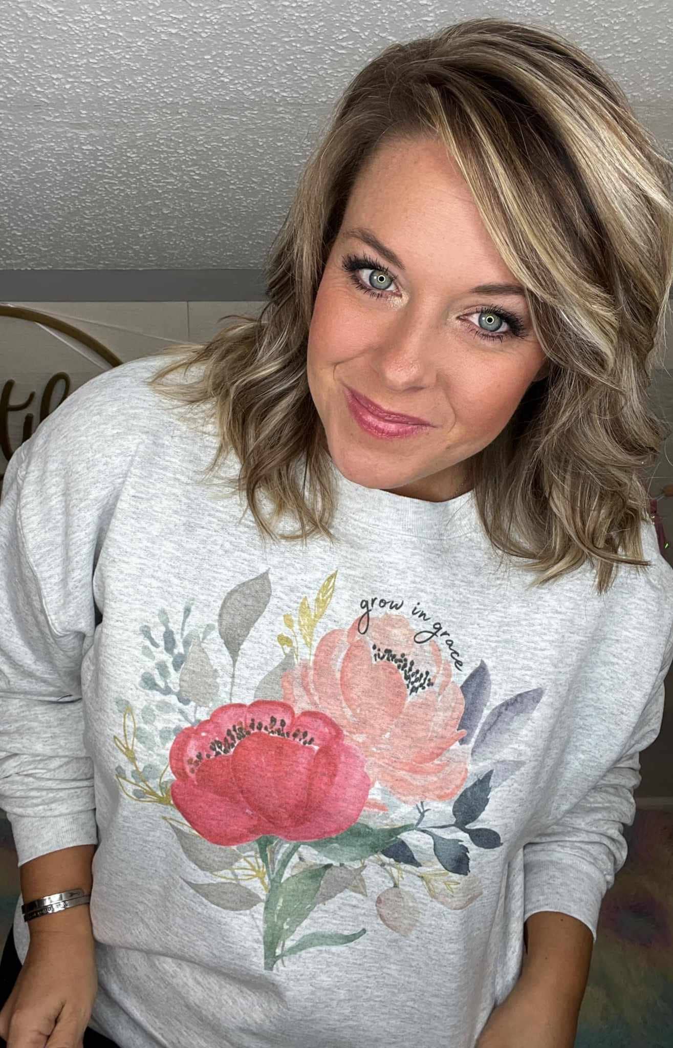 Faith Grow In Grace Cozy Graphic Tee Sweatshirt Free Ship: 2X