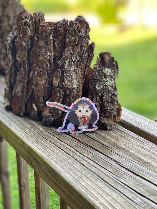 Possum Sticker: Appalachian Glitter Sticker