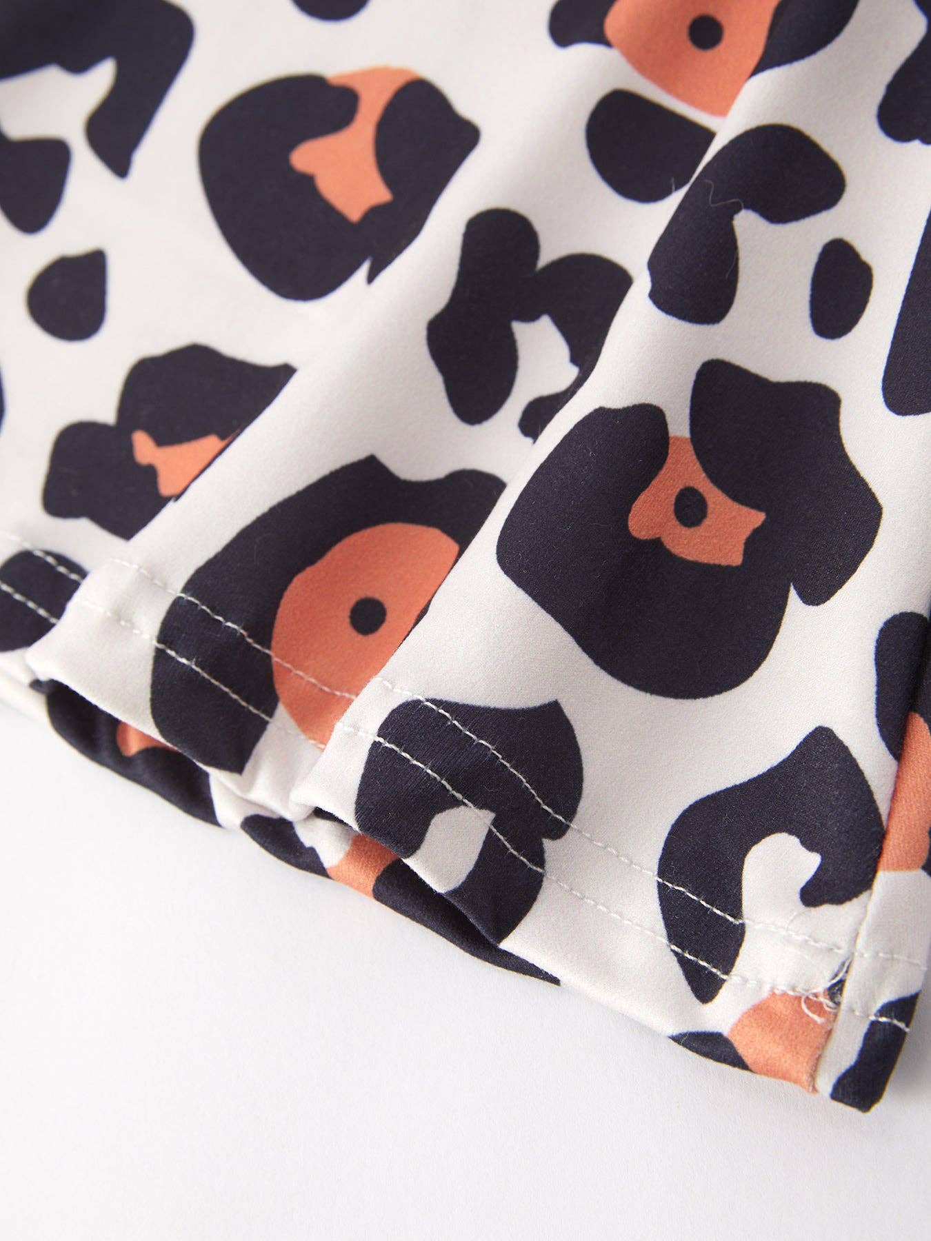 "HE IS RISEN" Applique Leopard Print Girls Set: 2