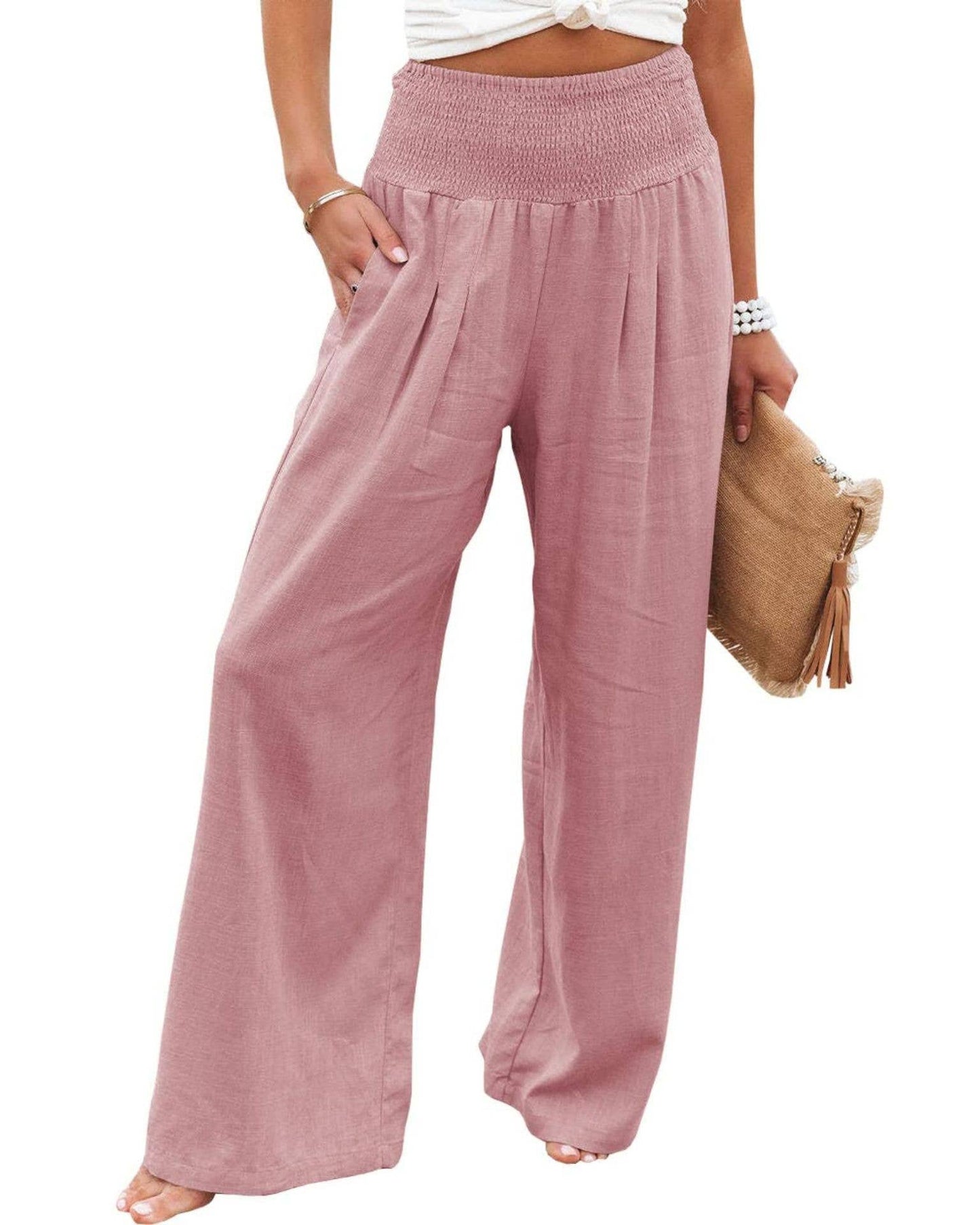 STYLE COTTON SLACKS MADE OF OLD MID-RISE SLACKS: BEIGE / (L) 1