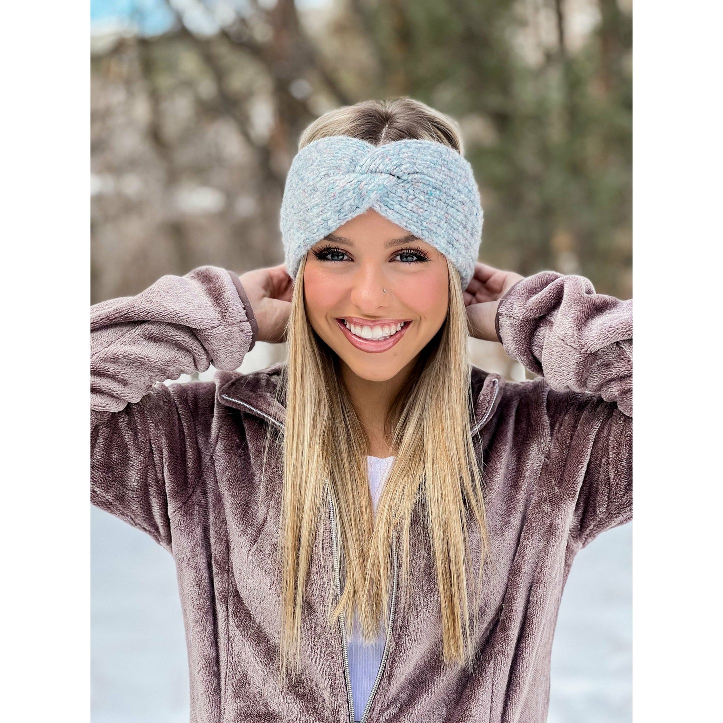 Soft Ribbed Head Wrap HW2074: Dk. Grey Multi