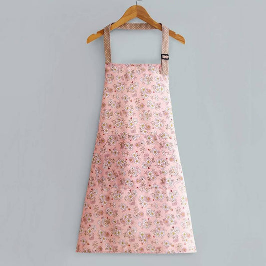 Floral Print Summer Thin Canvas Apron with pockets_CWMM2039: Pink / (OS) 1