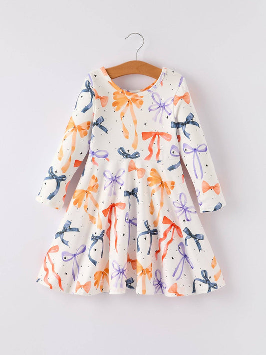 Halloween Bow Spring and Summer Girls Dress: 8/9