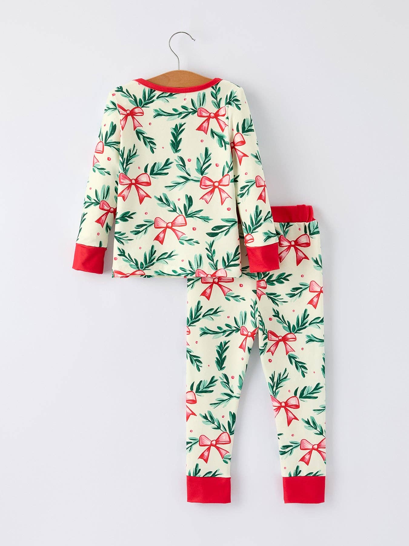 Mommy & Me Christmas Bow and Holly Print Pajama Set: 10/12 / KIDS