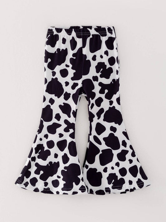 Girls Cow Print Milk Silk Pants: 3-4Y