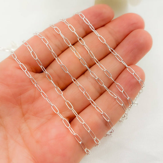 1806SS. Sterling Silver Paperclip Link Chain: 1 Ft. / 4.1mm-5mm / Paperclip