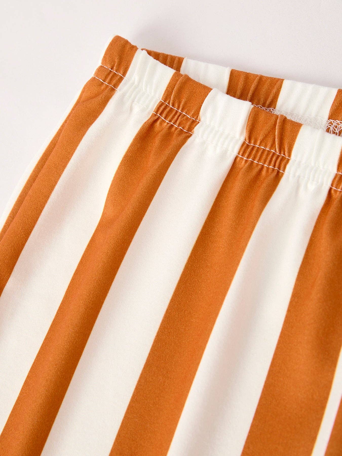 Fall Thanksgiving "thanksful" Chenille Patches Stripe Girls Long Sleeve Set: 4