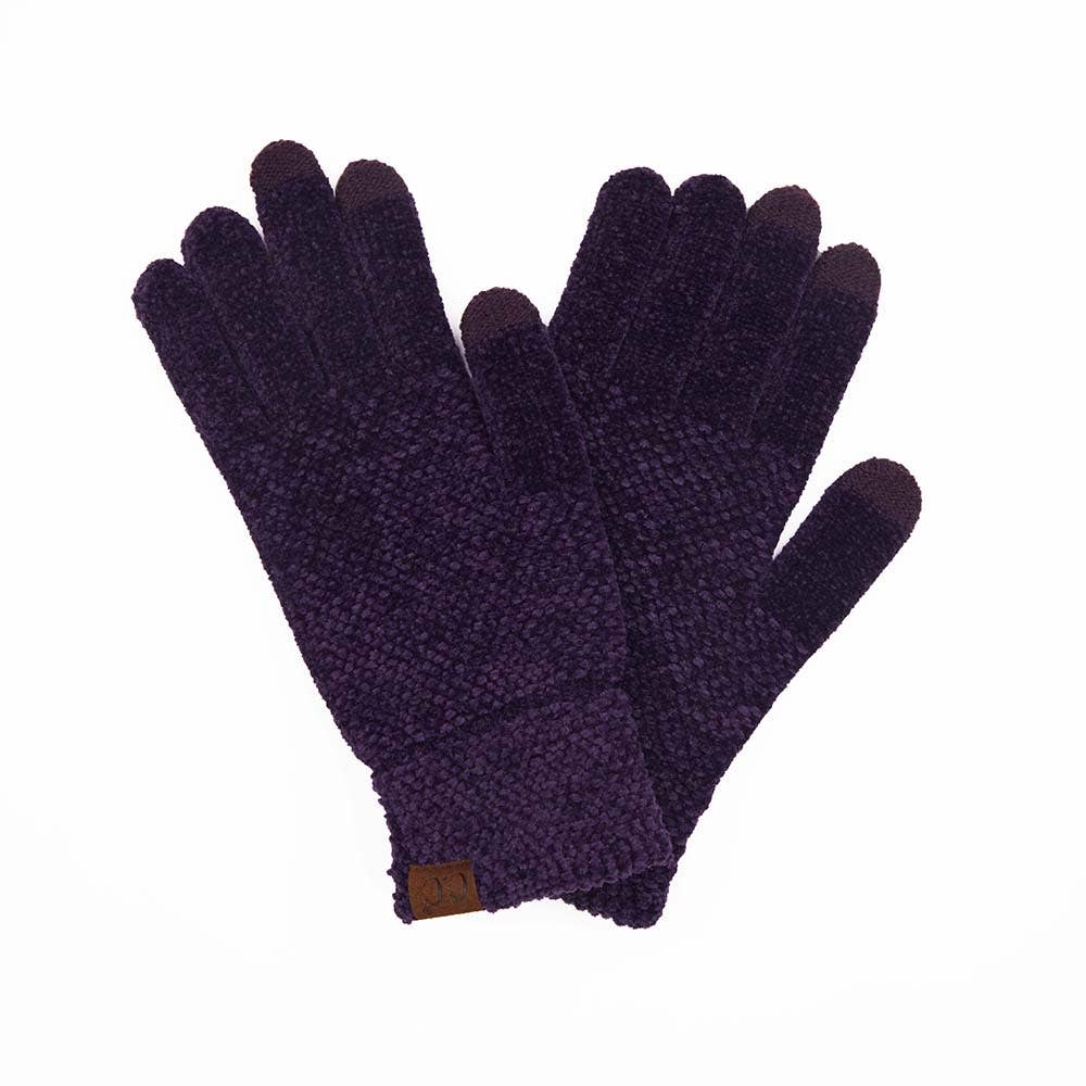 C.C Eco Friendly Chenille Gloves: Burgundy
