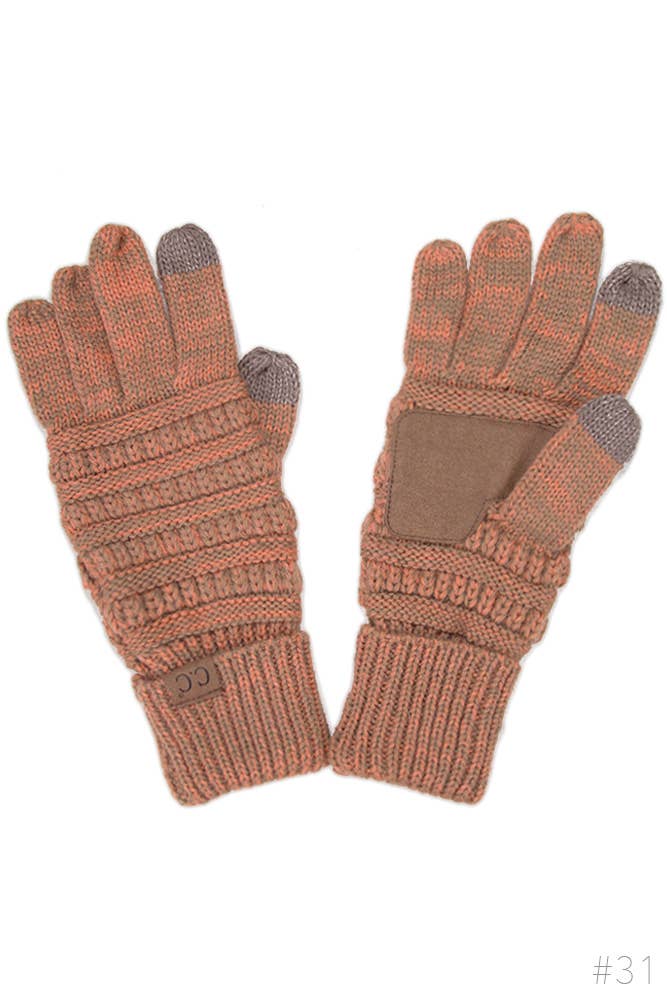 C.C Two Tone Touch Screen Compatible Gloves: 018