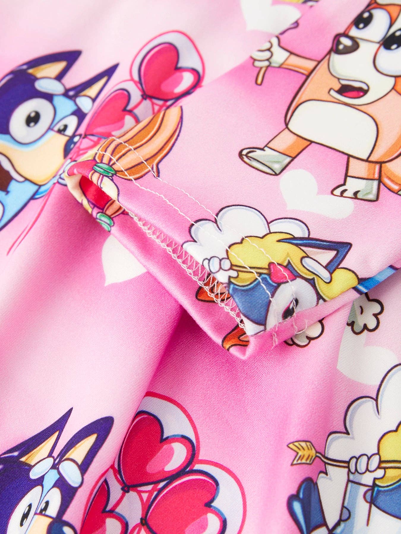 Character Print Pink Girls Long Sleeve Dress: 6