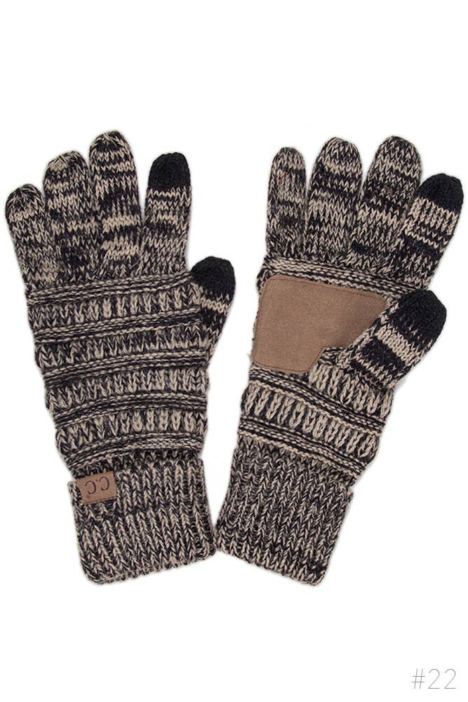 C.C Two Tone Touch Screen Compatible Gloves: 018