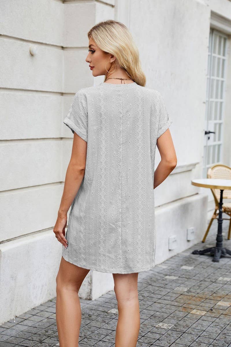 CWDSD8728_CREWNECK POCKET LOOSE FIT MIDI T-SHIRT DRESS: PINK / (S) 1