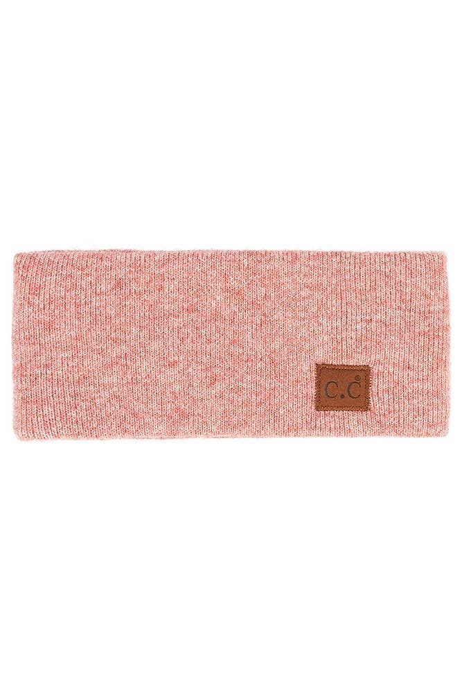 C.C Heather Knit Plain Head Wrap: StrawBerry