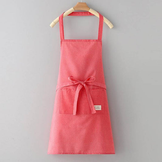 Solid Color Thin apron with pockets bulk_CWMM2036: Red / (OS) 1